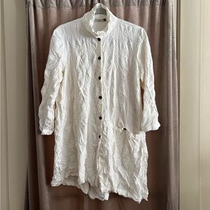 Boho Crinkle Asymmetrical Tunic Top